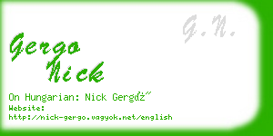 gergo nick business card
